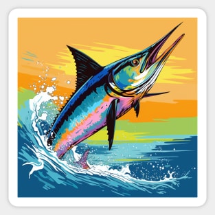 Marlin Fish Cartoon Pop Art 2 Sticker